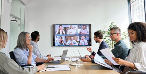 Team meeting over a video call